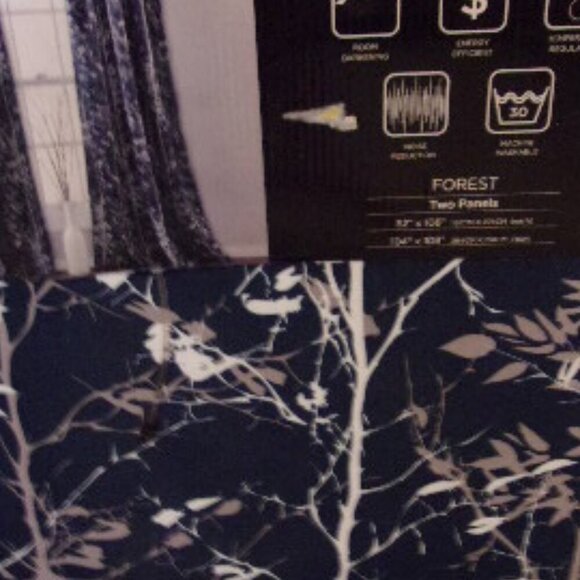 Half moon Darkening curtains- Forest 2 panels 52" x 108" New - Picture 3 of 4